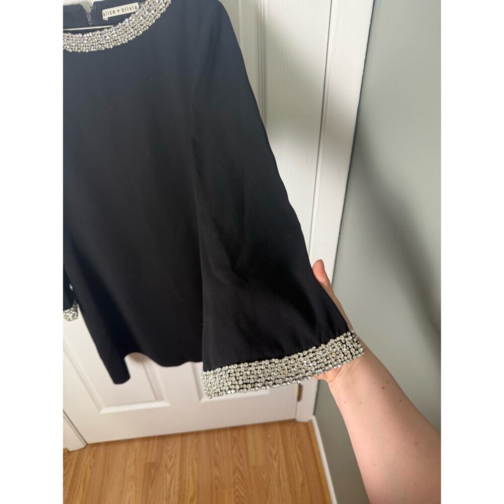 Alice + Olivia Mailynn Embellished Trim Mini Dress 12 - Picture 4 of 11